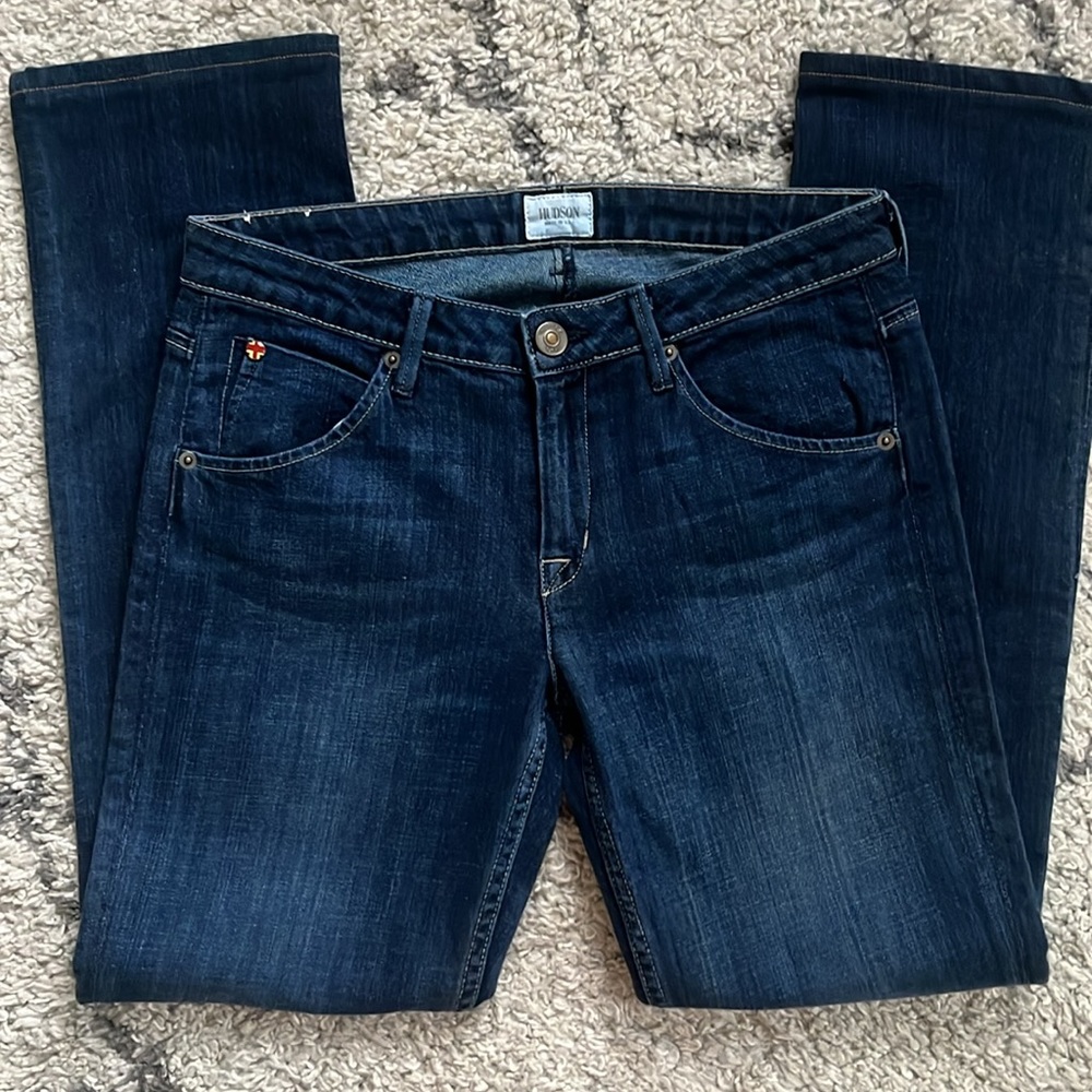Hudson Jeans Dark Blue Straight Leg Women Jeans - Picture 5 of 8
